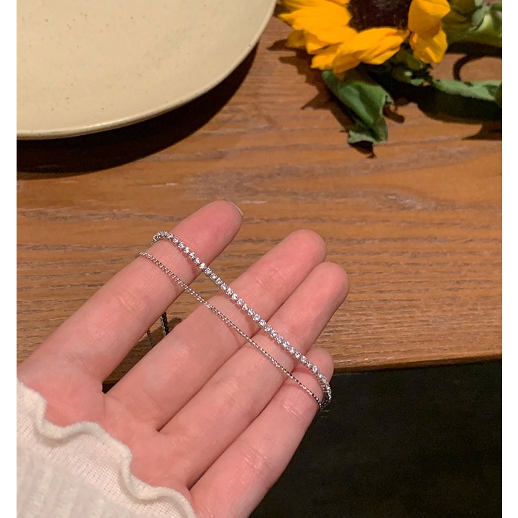 Vòng Tay Hai Lớp Bằng Hợp Kim Đính Đá Đơn Giản Cho Nữ