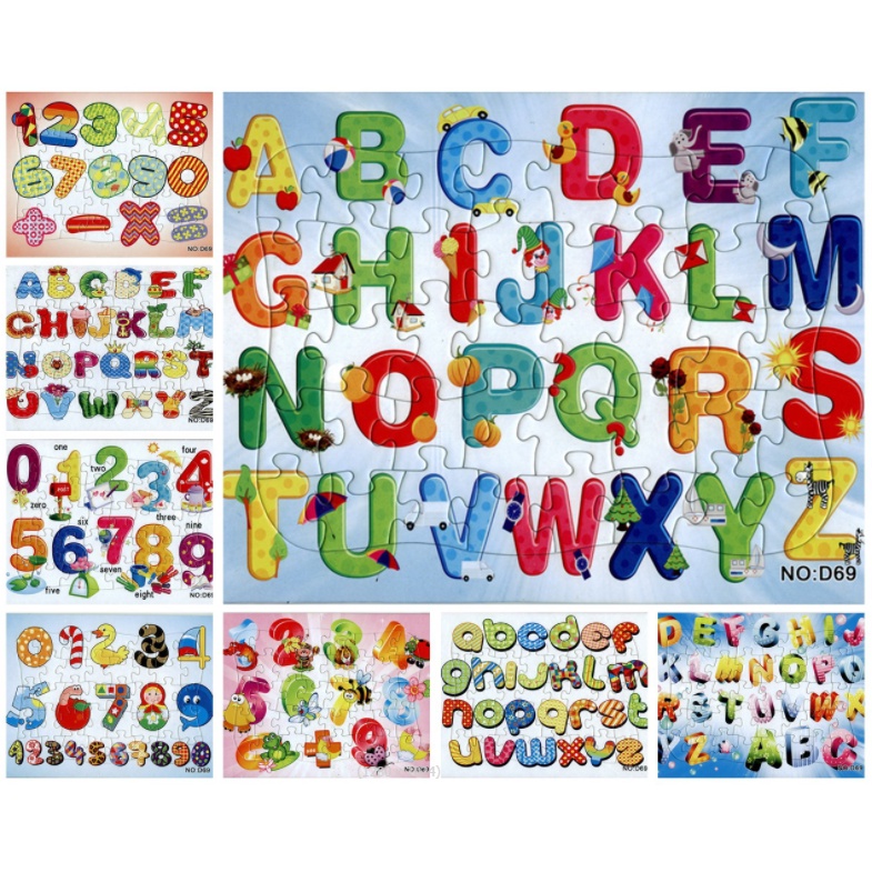 Bảng ghép hình 40 miếng bằng gỗ hình khủng long, chữ số, giao thông và động vật biển cho bé