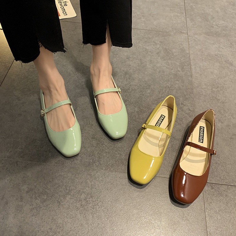 Giày Mary Jane bóng. Sẵn đen 36. Các màu khác od