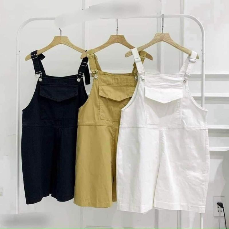 Quần Short Yếm Kaki Ulzzang Phong Cách Hàn Quốc