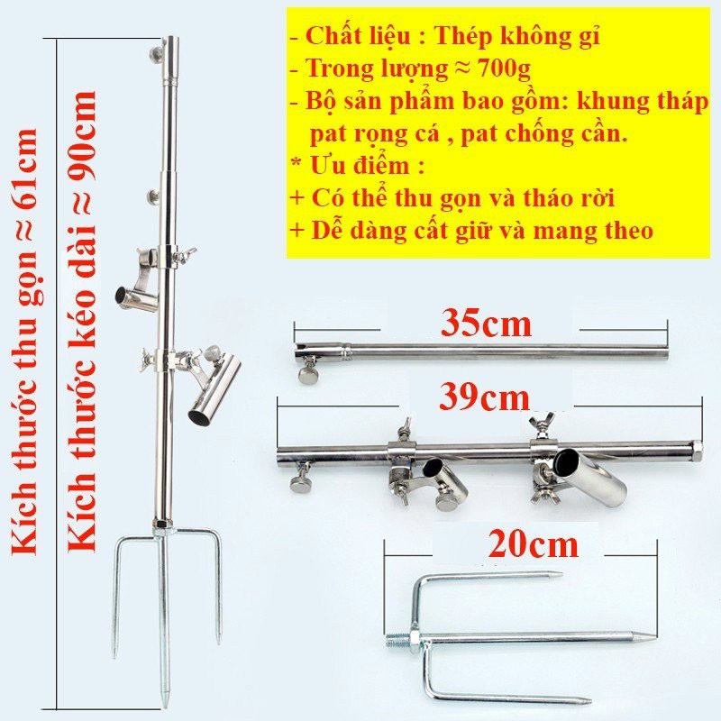 Tháp câu đài đa năng hỗ trợ chống cần câu , cố định rọng cá , khay mồi