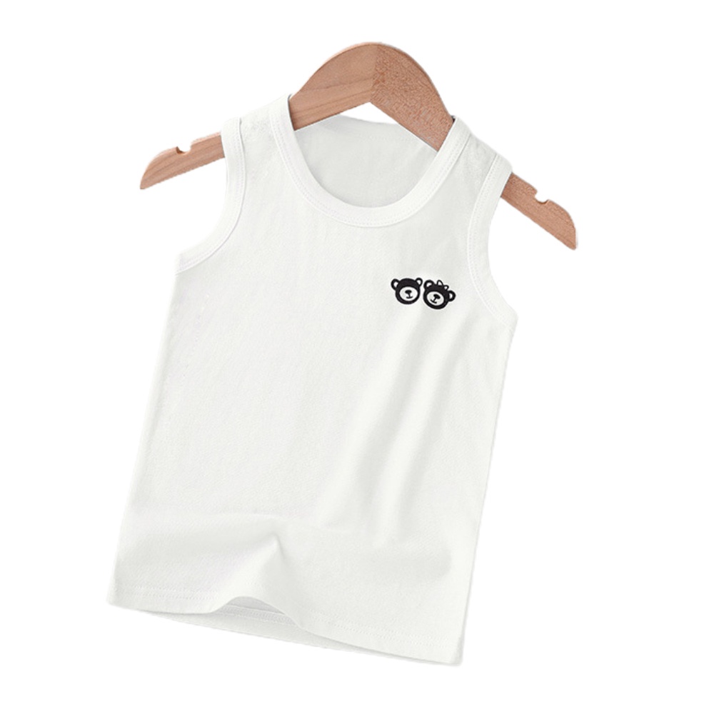 Áo thun ba lỗ dáng rộng màu sắc đơn giản chất liệu cotton thoáng khí cho bé