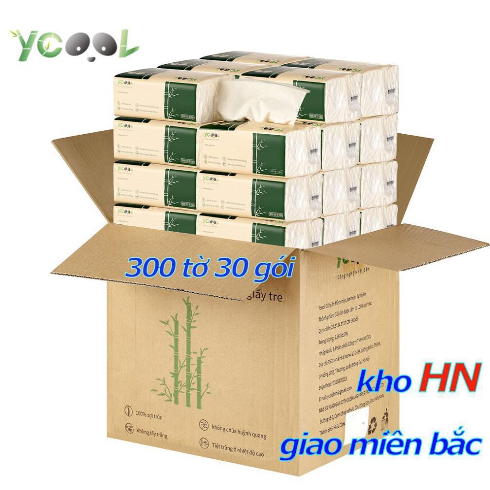 Giấy ăn gấu trúc khăn giấy tre YCOOL 1 thùng 30 gói 300 tờ