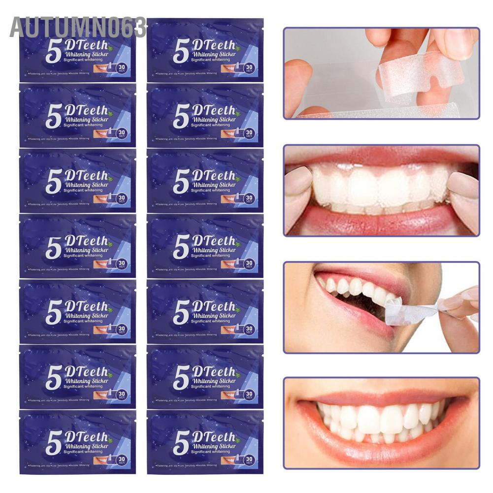 Miếng dán răng 5D dải trắng răng 14 cái độ bám dính cao