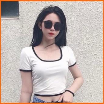 Áo Croptop nữ Tay ngắn  cổ vuông ôm body, Croptop ngắn tay trẻ trung - ACTN02 | BigBuy360 - bigbuy360.vn