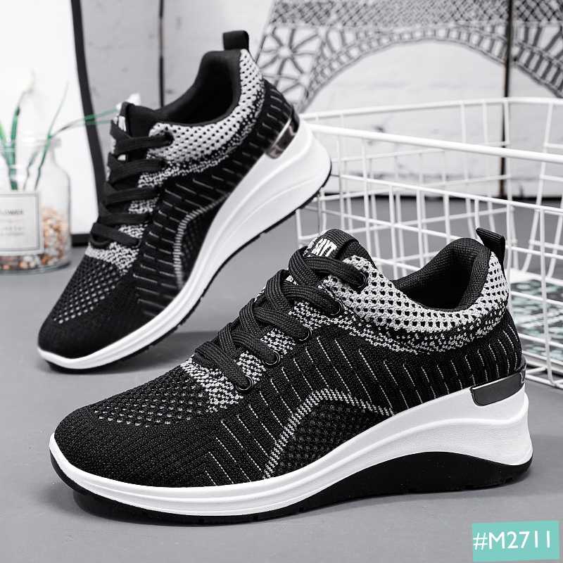 Giày Thể Thao Sneaker Nữ Độn Đế 6cm MINSU M2711 Gót Cao 6p Kiểu Dáng Trẻ Trung Năng Động Basic Thời Trang Style Hàn Quốc