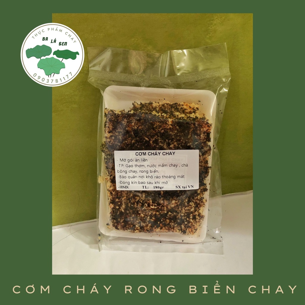 Cơm cháy rong biển chay giòn, đậm gia vị 180gr