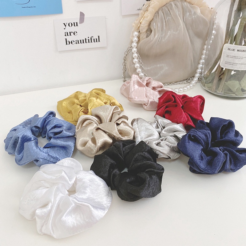 Thời Trang Dây Buộc Tóc Vải Co Giãn Màu Sáng Cá Tính Cho Nữ