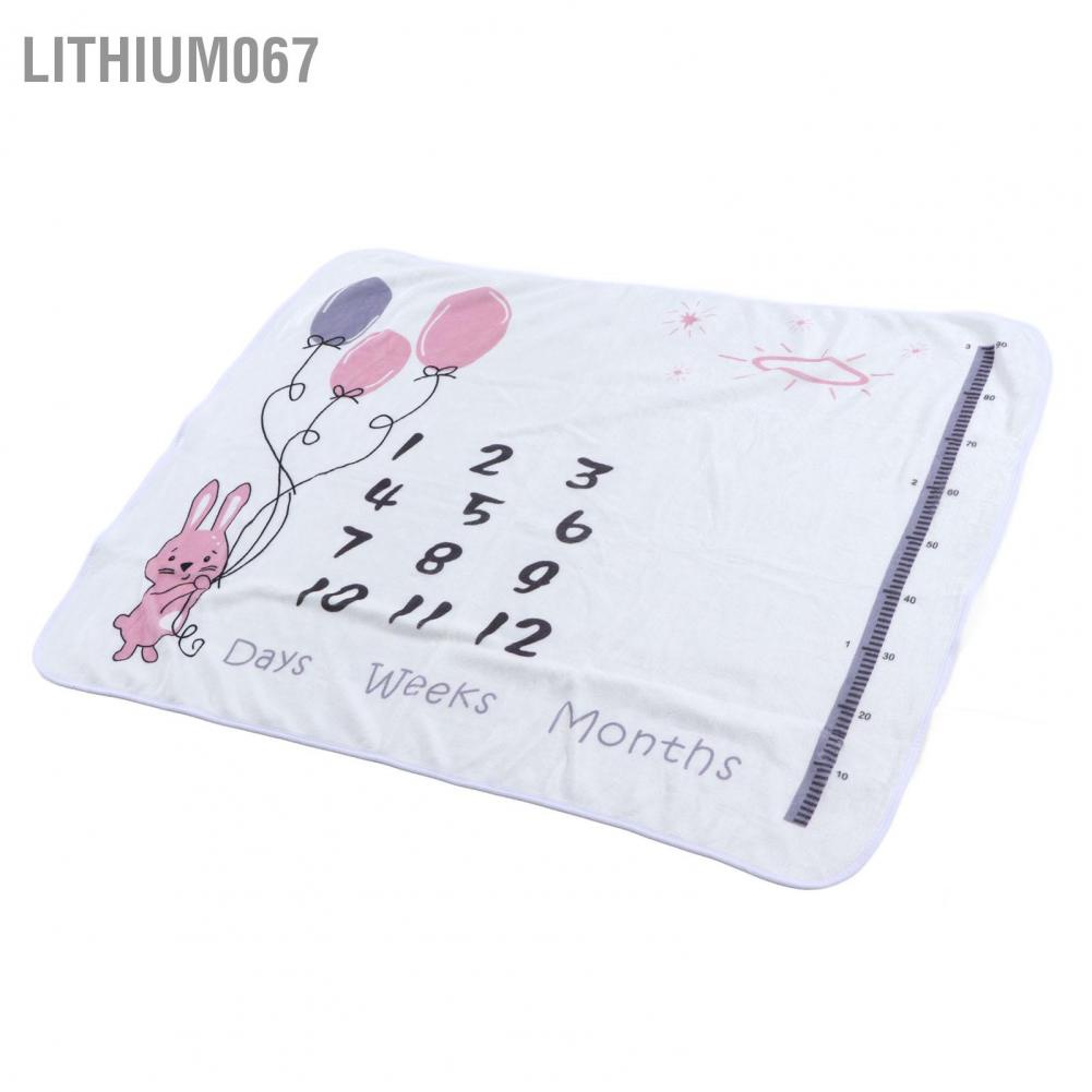 Lithium067 Tháng trẻ sơ sinh Chăn Thân thiện với làn da Mẫu dễ thương Chụp ảnh Dự bị Sơ cột mốc cho Bé trai gái Ngủ