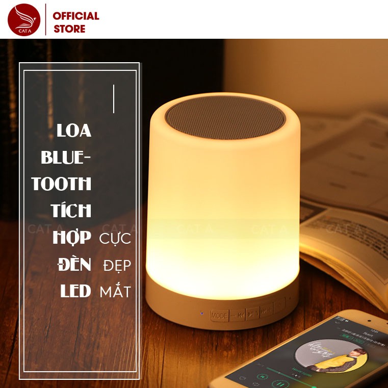 [HÀNG CÓ SẴN] Loa di động cảm ứng tích hợp đèn ngủ F2, Loa Bluetooth Không Dây 2IN1- Đèn LED cảm ứng đổi màu!