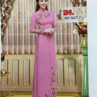 Vải áo dài lụa nhât in 3D 2 bô cho khach