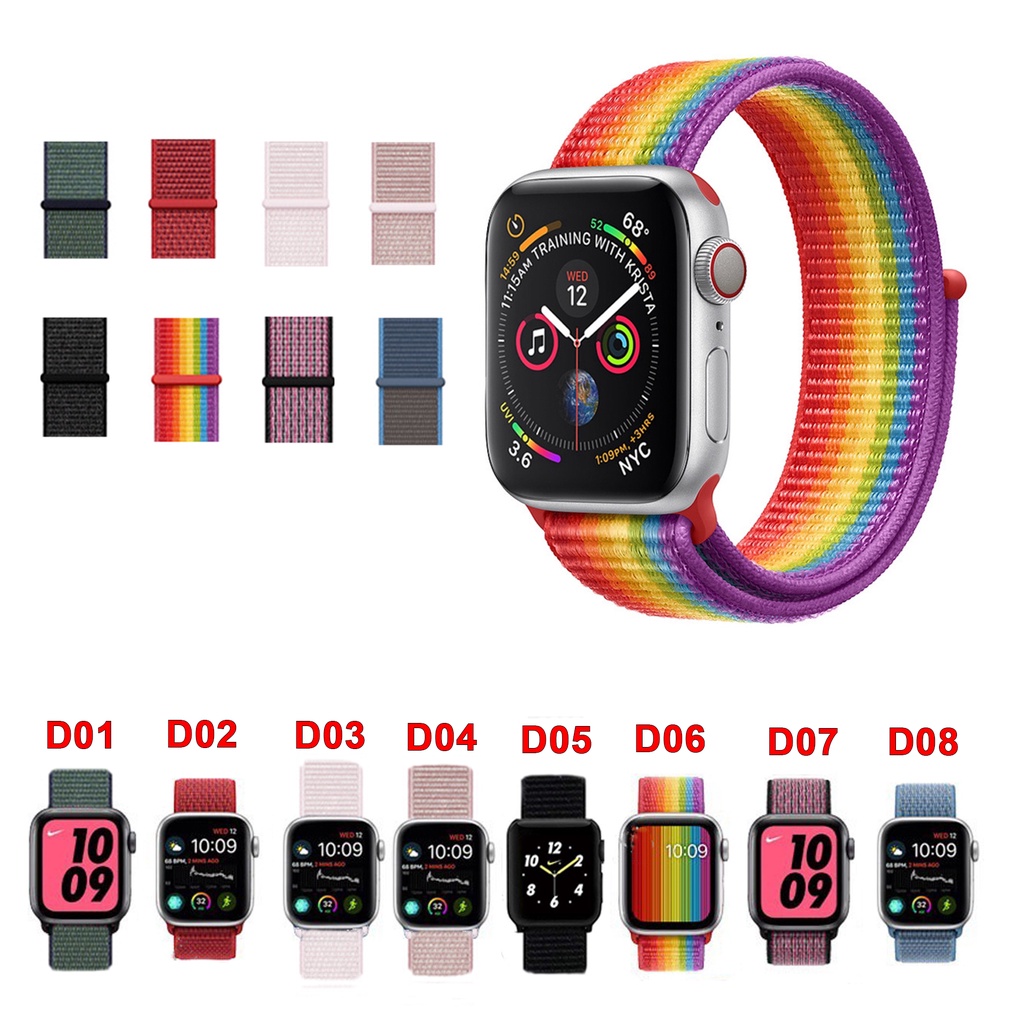 Dây apple watch Bụi Leatther - D127, chất liệu lynon cao cấp, apple watch series 3, 4, 5, 6, SE, size 38-40-42-44mm