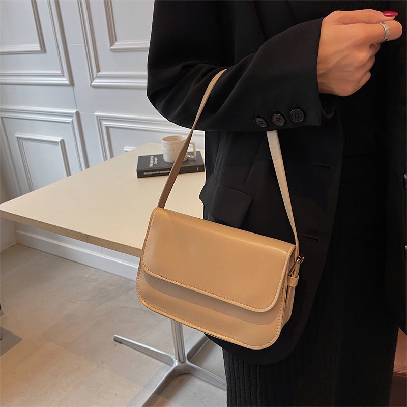 Túi xách đeo vai hình vuông nhỏ thiết kế mới phong cách retro Hong Kong 2021 cho nữ