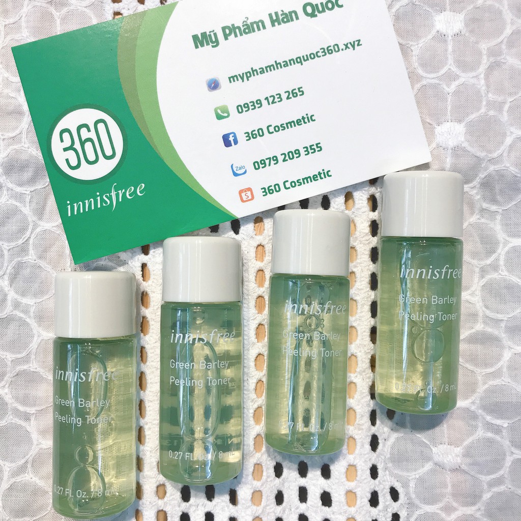 Sample 8ml - Nước Hoa Hồng Tẩy Tế Bào Chết Innisfree Green Barley Peeling Toner