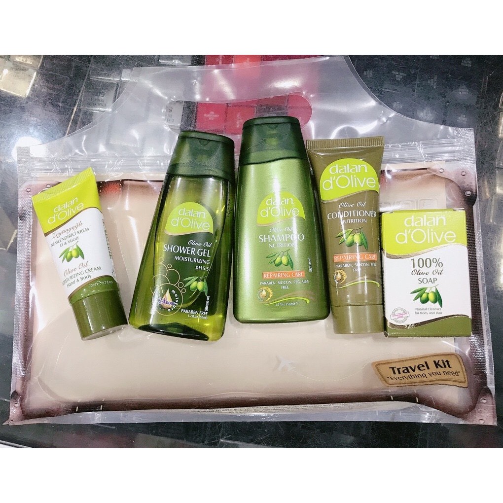 Bộ Kit du lịch chăm sóc cơ thể toàn diện từ tinh dầu ô liu Dalan d'olive Travel Kit