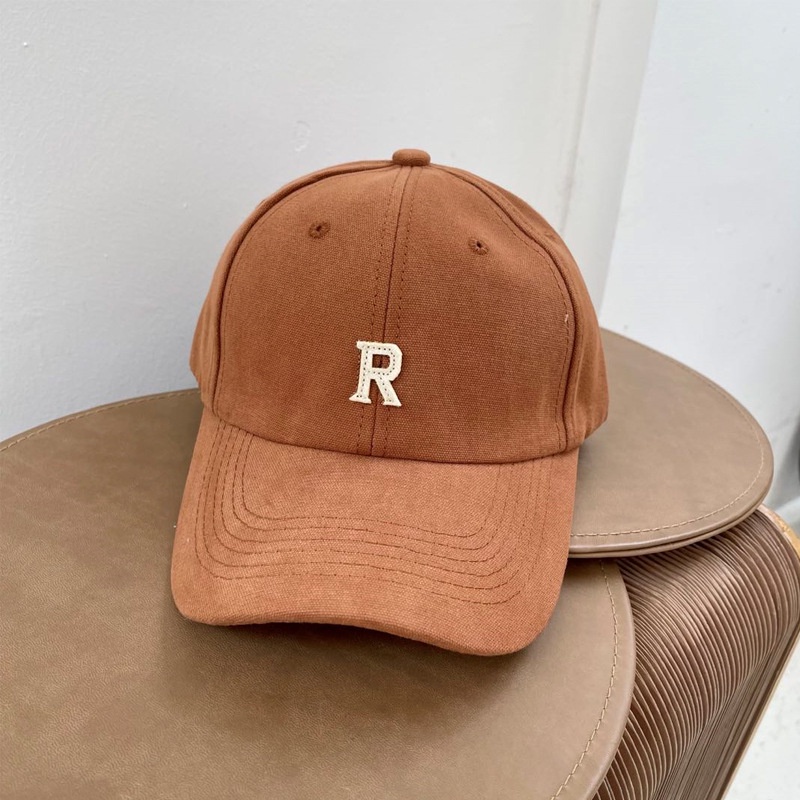 Mũ LINJW thêu chữ R phong cách Hàn Quốc 2021 trẻ trung