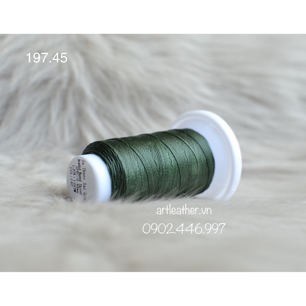 Chỉ sáp size 0.45mm dark green