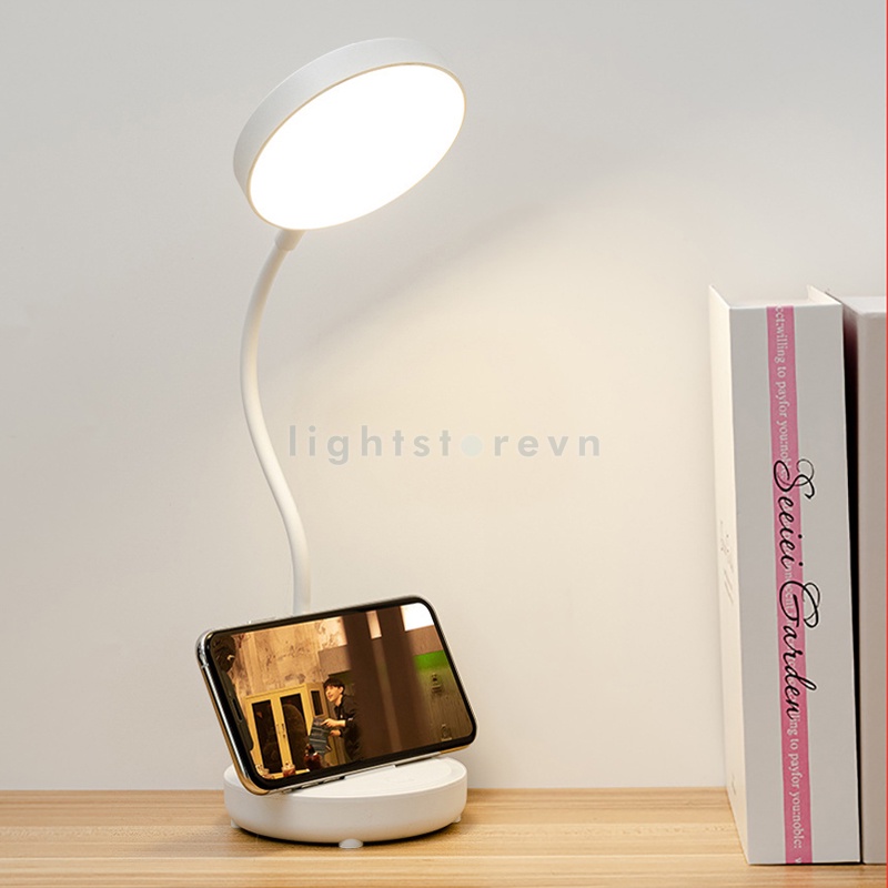 Đèn bàn học sinh LED cảm ứng ba chế độ ánh sáng, đèn học để bàn chống cận có pin tích điện mini nhỏ gọn DB25