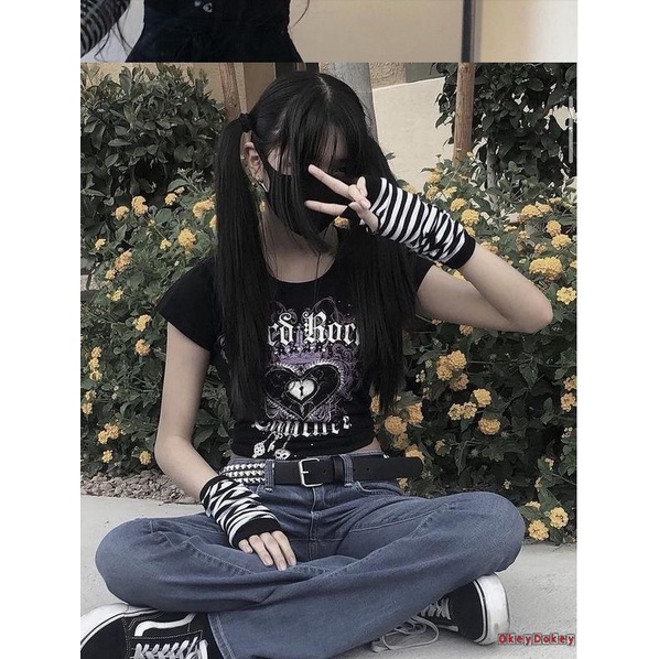 Găng Tay Hở Ngón Y2K Thời Trang Cho Nữ