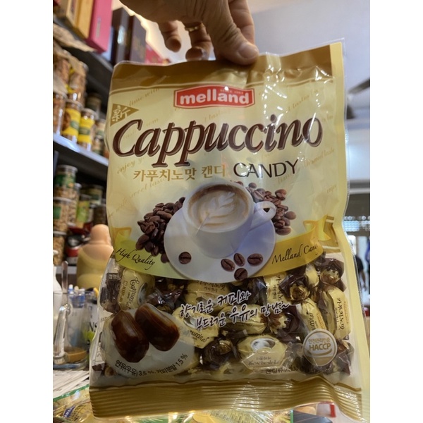 Kẹo capuchino cà phê sữa Melland Hàn Quốc 300g, kẹo cafe coffee siêu ngon