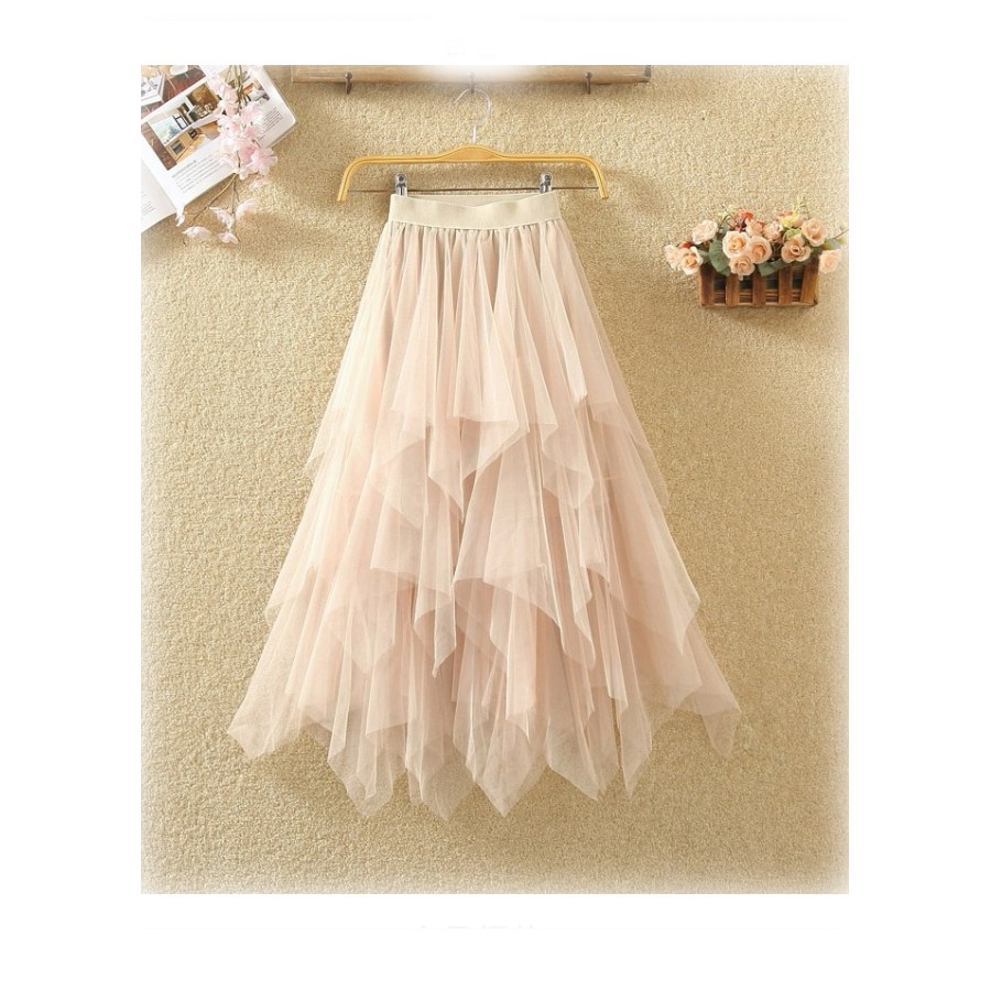 Chân váy ren Tulle - Tutu dài thời trang cao cấp Song An Eco VAY18 free size