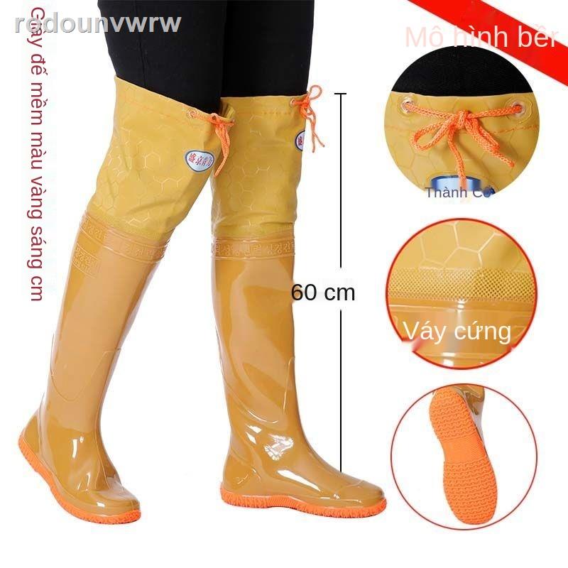 rodounvwrwFarmland giày nam cao ống phóng đế mềm trồng lúa ủng đi mưa trên đầu gối của nữ cỡ lớn nước