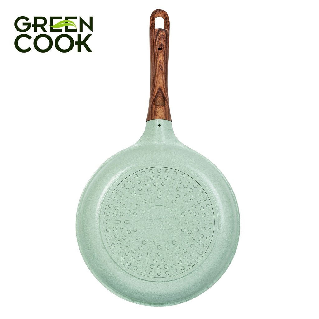 Chảo chống dính đáy từ đúc men đá ceramic xanh ngọc Green Cook GCP06 size 20-24-26-28 cm công nghệ Hàn Quốc0