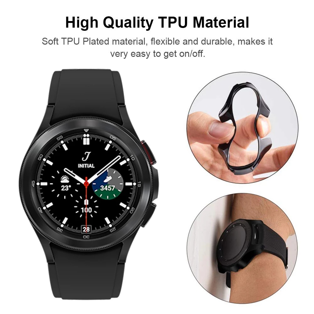 Ốp tpu mạ viền bảo vệ thích hợp cho samsung galaxy watch 4 classic 46mm / 42mm galaxy watch 4 44mm 40mm