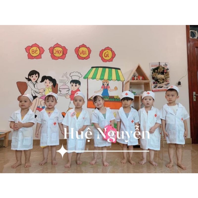 combo tạp dề , bác sĩ, áo kỹ sư cho bé