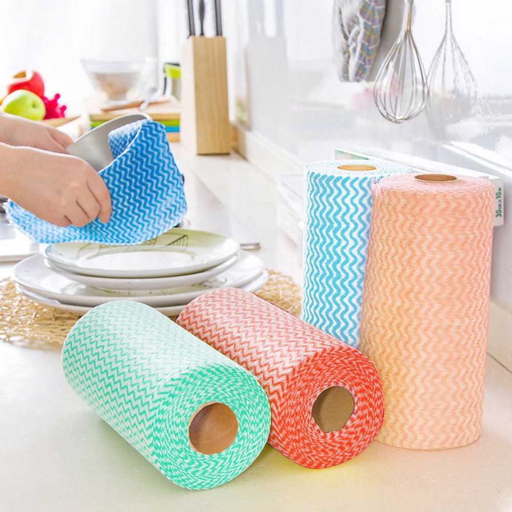 Cuộn 50 khăn giấy lau chùi vệ sinh dùng 1 lần -baotrietle