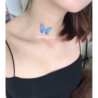 Vòng cổ choker mặt hình con bướm hợp kim phong cách hàn quốc thời trang