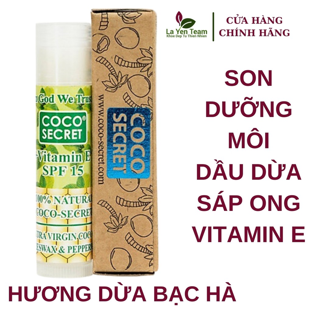 Son Dưỡng Môi Tinh Dầu Dừa Sáp Ong Vitamin E Coco Secret 5g Mềm Mượt Môi