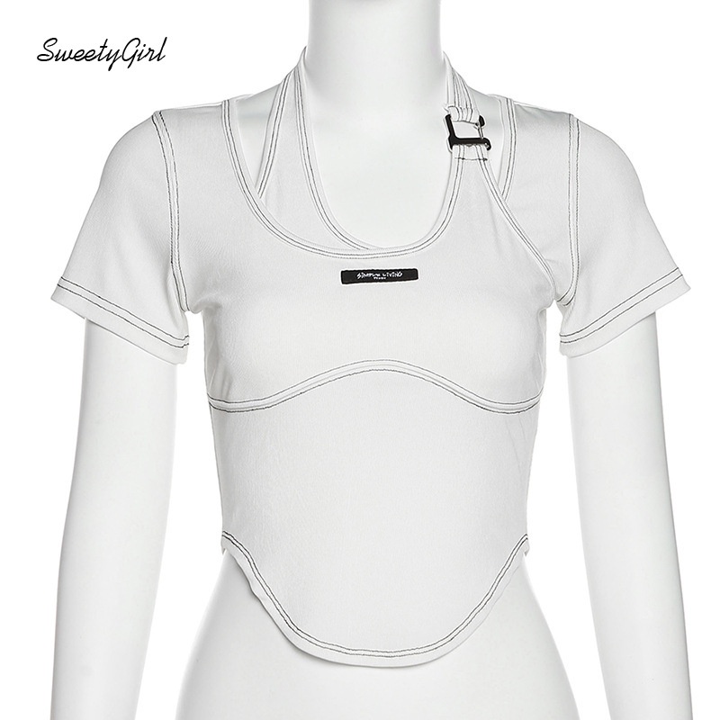 Áo Thun Tay Ngắn Màu Trơn Dáng Ôm Thời Trang Dành Cho Nữ 2022