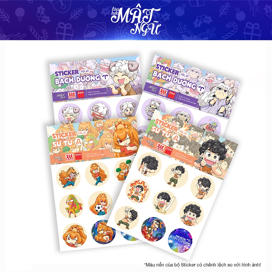 Bộ Sticker Lớp Học Mật Ngữ Vol.01 Bạch Dương và Sư Tử - Board Game VN