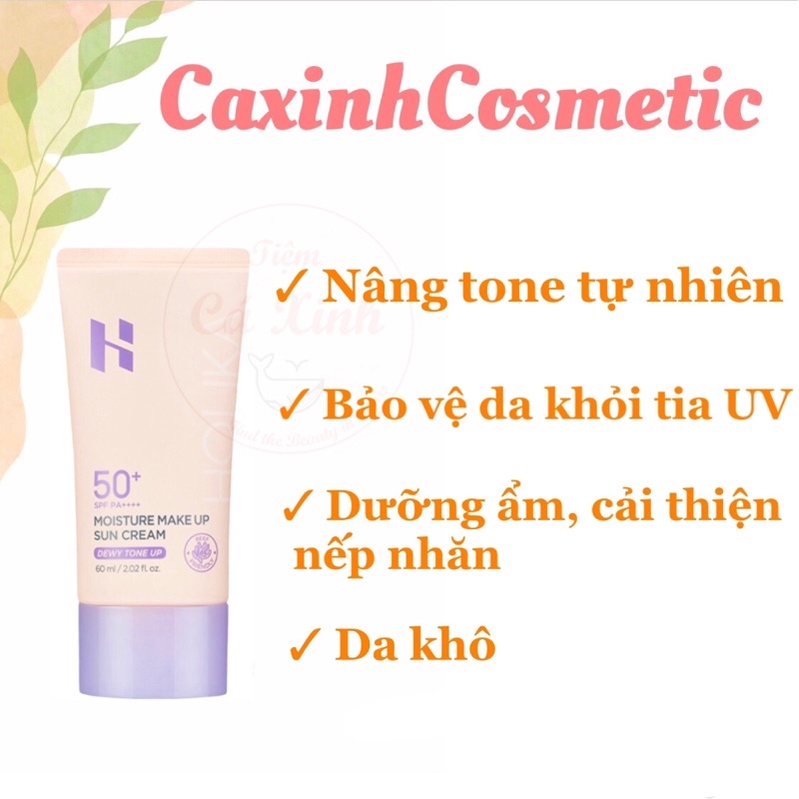 Kem chống nắng trang điểm Make Up Sun Cream Holika Holika SPF50+/PA+++ có bill phía sau