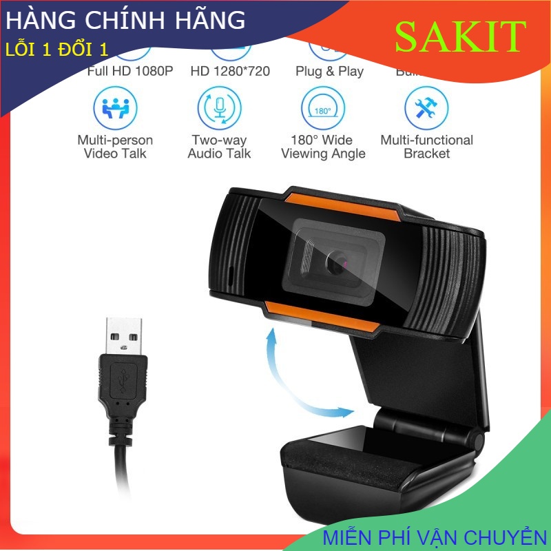 Webcam (camera) cho máy  tính( PC) có độ phân giải HD  hình ảnh sắc nét 720p (Có mic)