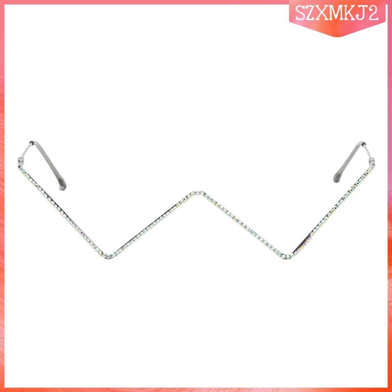 [szxmkj2] Gọng Kính Nữ Hình Chữ W Nửa Gọng Nhỏ Không Tròng