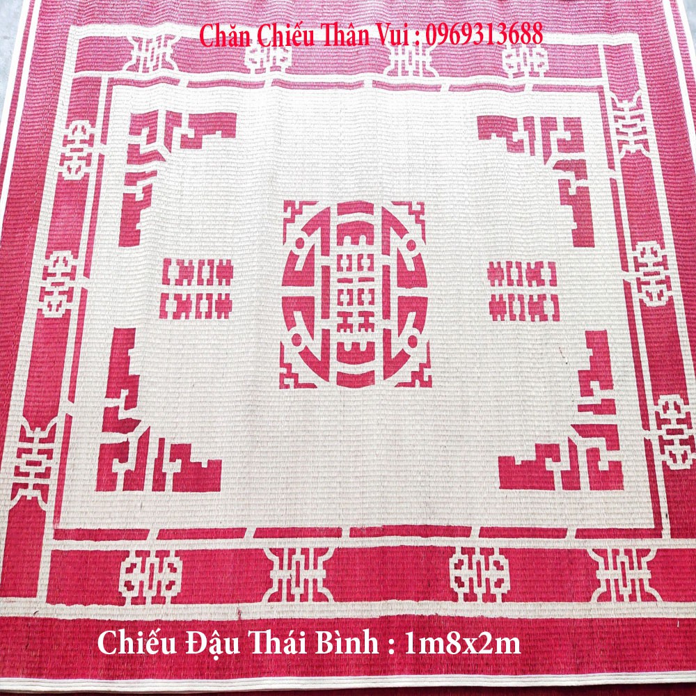 Chiếu Cói Đậu Thái Bình In Gấm Kích Thước (1m8 x 2m)