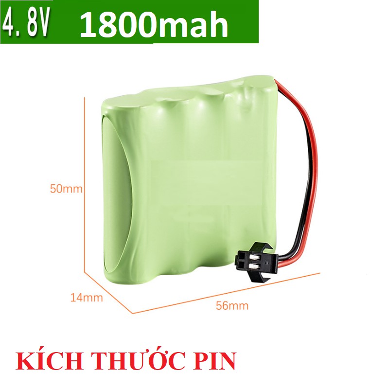 Pin sạc 4,8v cho xe điều khiển dung lượng cao 1800mah cổng nối SM