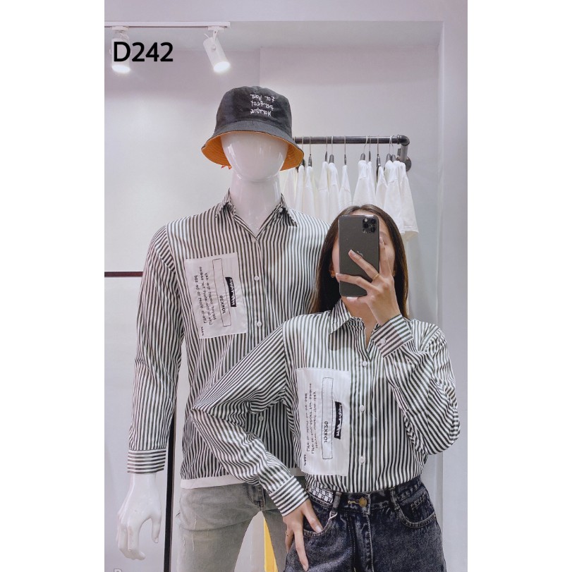 Áo sơ mi cao cấp nam nữ sọc nhỏ