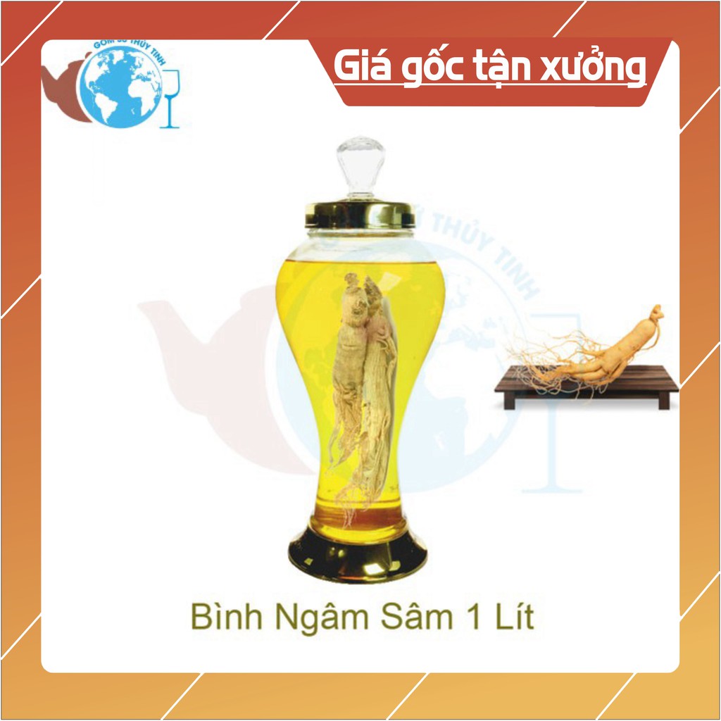 cung cấp  sỉ lẻ Bình ngâm rượu sâm thủy tinh 1 lít bán hàng uy tín