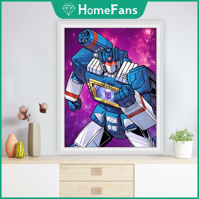 Bộ Dụng Cụ Làm Tranh Đính Đá 5D Họa Tiết GUNDAM Độc Đáo Kích Thước 40x50cm DIY Dùng Trang Trí Nhà Cửa