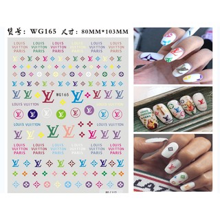 Sticker dán móng tay logo, thương hiệu mẫu ms