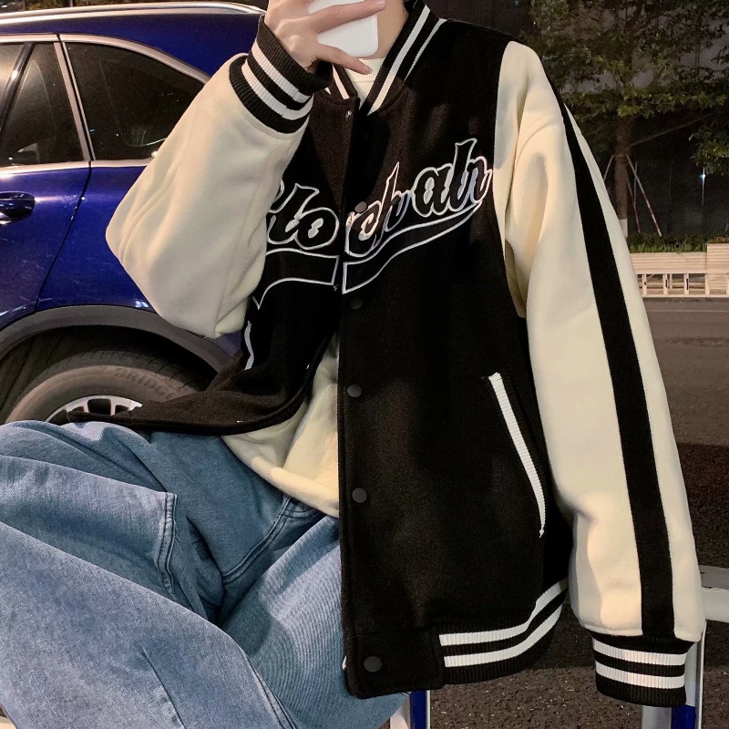 Áo Khoác Bóng Chày Dáng Rộng Thêu Họa Tiết Phong Cách Hip hop Thời Trang Mùa Xuân Mới Cho Nam