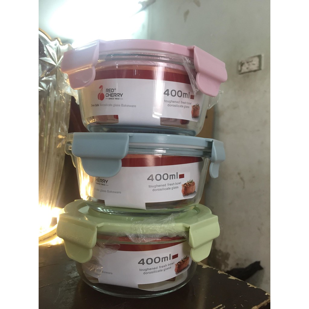 Bát thủy tinh tròn nắp nhựa hút chân không 400ml ( chưa kiot)