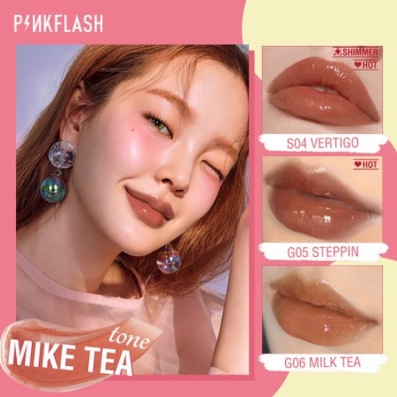 Son bóng dưỡng môi PINKFLASH OhMyGloss 11 màu tùy chọn chăm sóc môi tạo đôi môi căng mọng