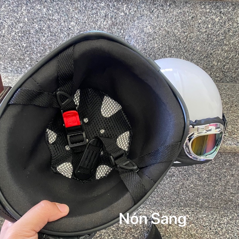 Combo kính phi công vs nón bảo hiểm trơn màu