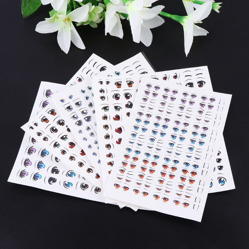 Miếng dán trang trí hình đôi mắt hoạt hình dễ thương DIY