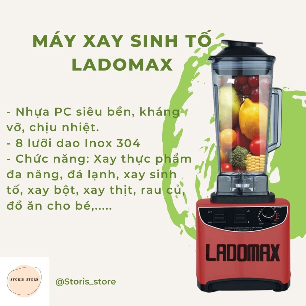 Máy xay sinh tố công nghiệp đa năng Ladomax HA-9840 Công suất 2200W xay thịt xay thức ăn cho bé nhiều màu sắc lựa chọn