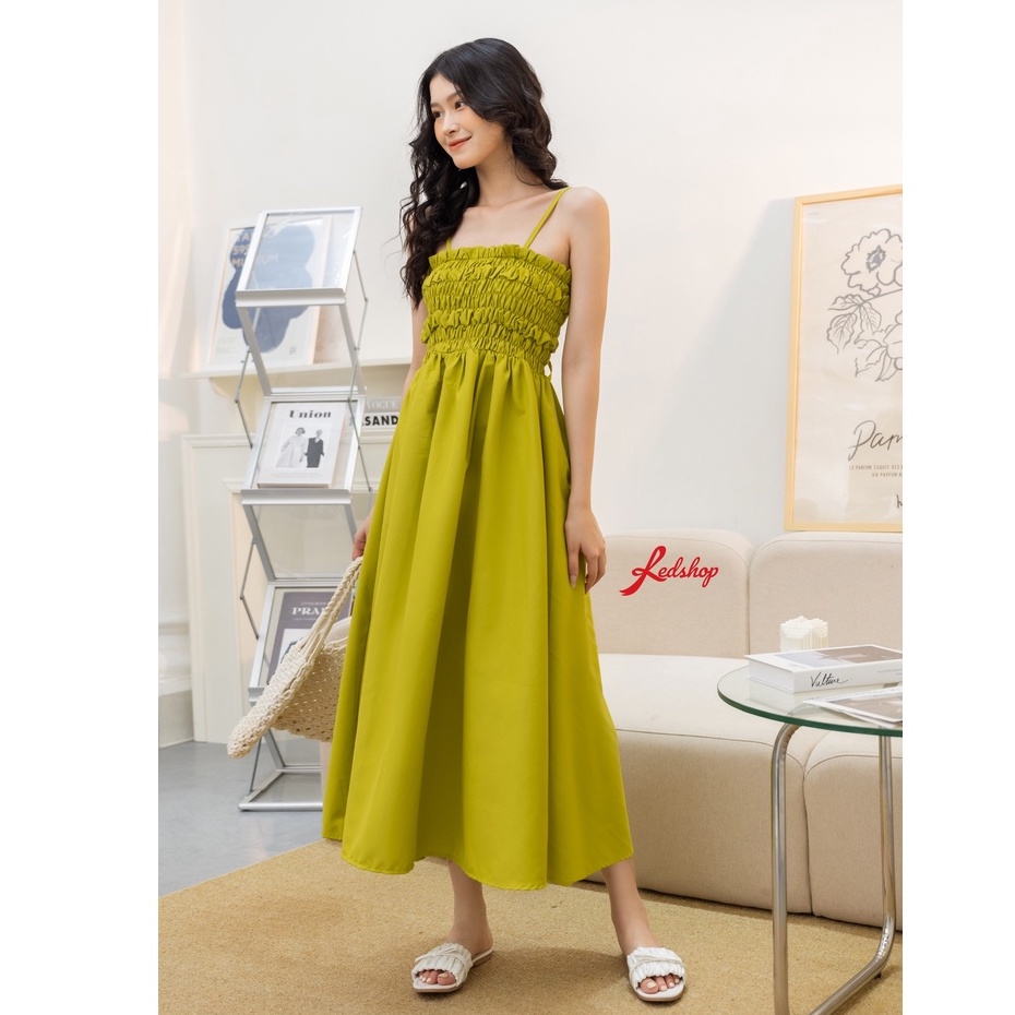 Đầm maxi hai dây bo chun ở ngực hàng cao cấp redshop.thoitrangnu_29726 | BigBuy360 - bigbuy360.vn